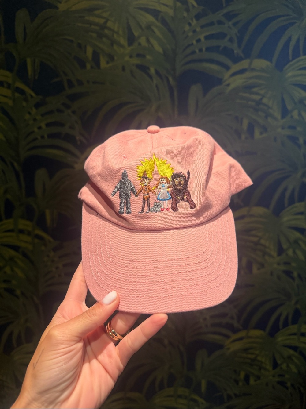 Kids Pink Embroidered Character Baseball Cap